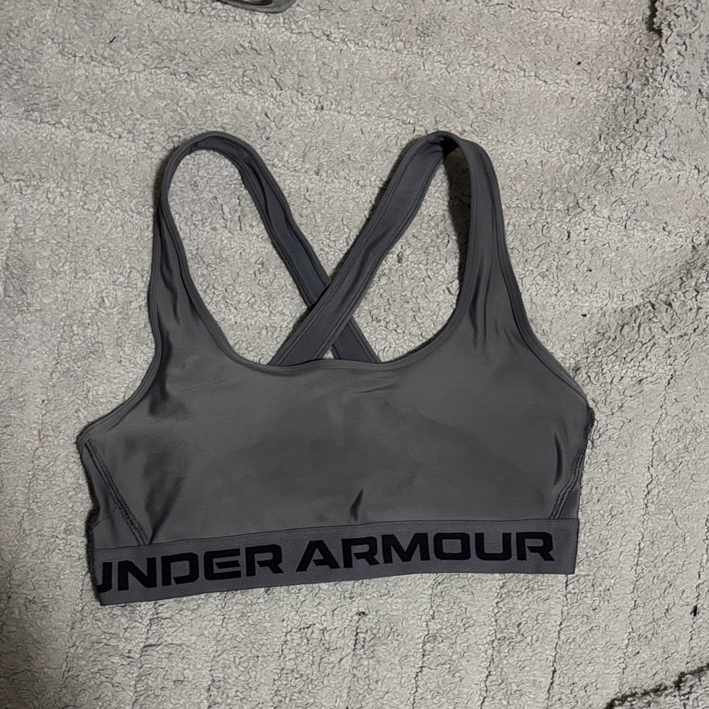 Under Armour Gray Cross-Back Sports Bra